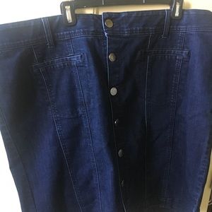 Lane Bryant dark denim skirt